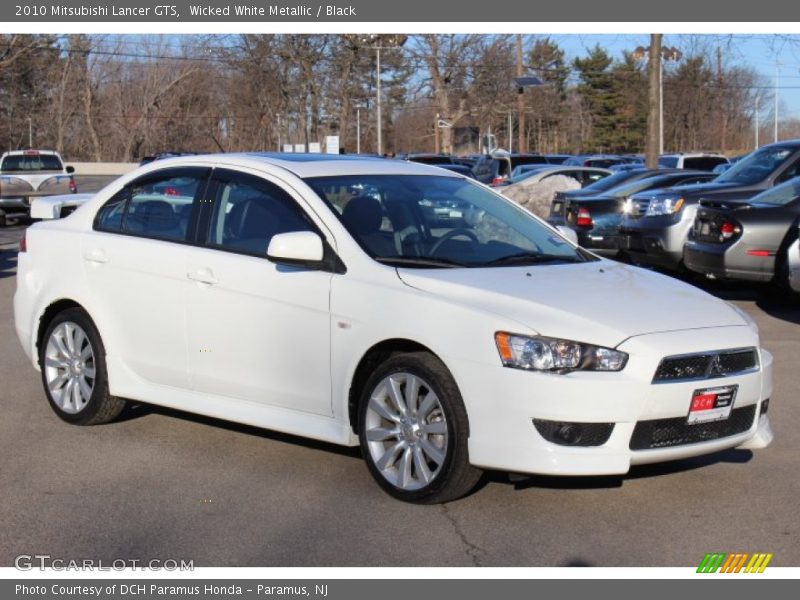 Wicked White Metallic / Black 2010 Mitsubishi Lancer GTS