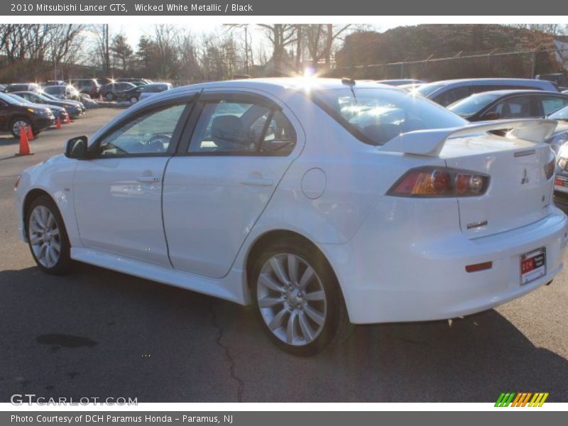 Wicked White Metallic / Black 2010 Mitsubishi Lancer GTS