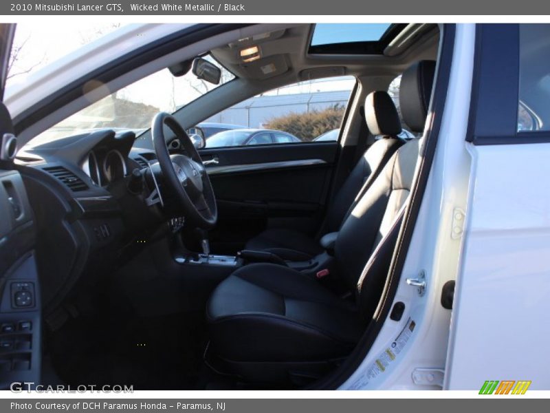 Wicked White Metallic / Black 2010 Mitsubishi Lancer GTS