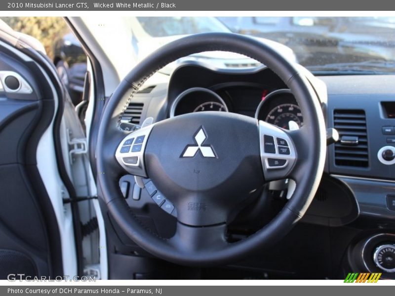 Wicked White Metallic / Black 2010 Mitsubishi Lancer GTS