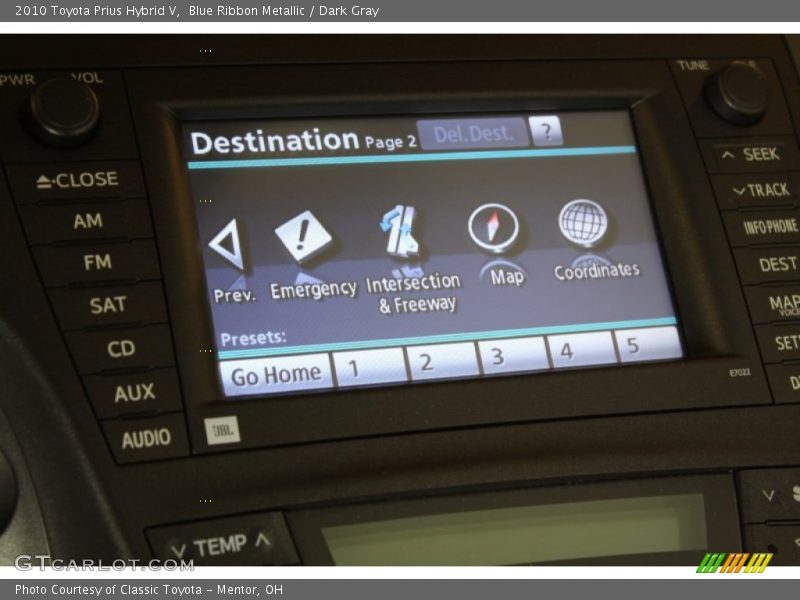 Blue Ribbon Metallic / Dark Gray 2010 Toyota Prius Hybrid V