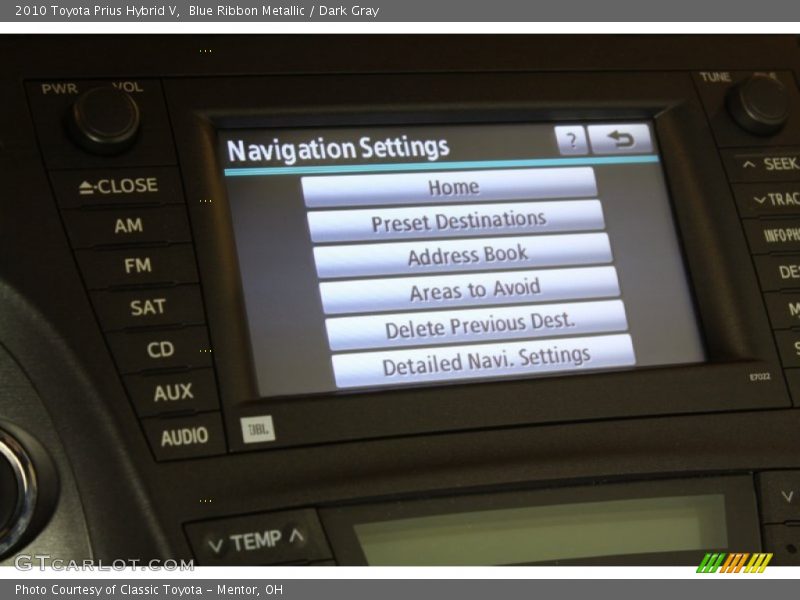 Blue Ribbon Metallic / Dark Gray 2010 Toyota Prius Hybrid V