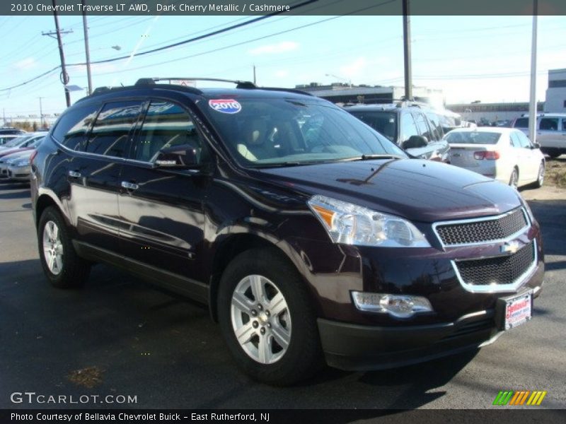 Dark Cherry Metallic / Cashmere 2010 Chevrolet Traverse LT AWD