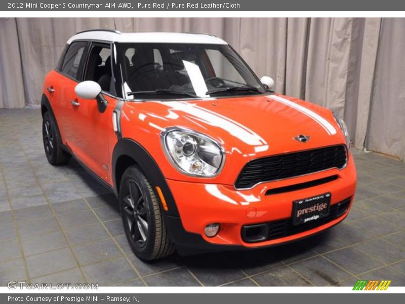 Pure Red / Pure Red Leather/Cloth 2012 Mini Cooper S Countryman All4 AWD