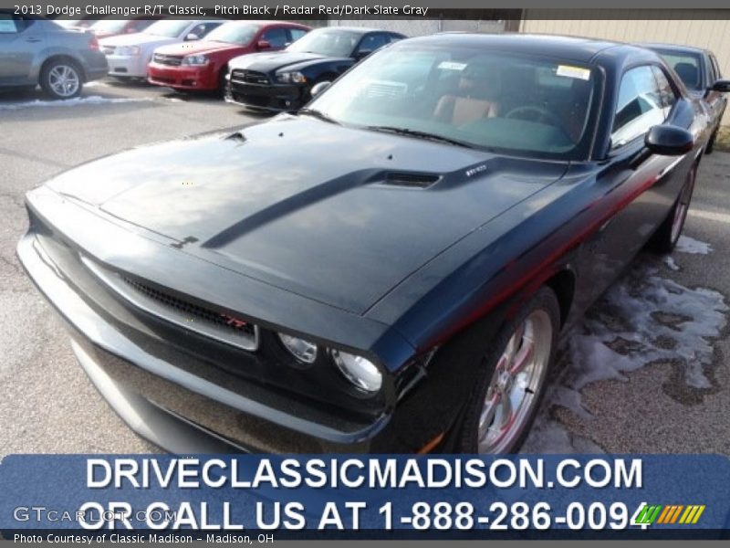 Pitch Black / Radar Red/Dark Slate Gray 2013 Dodge Challenger R/T Classic