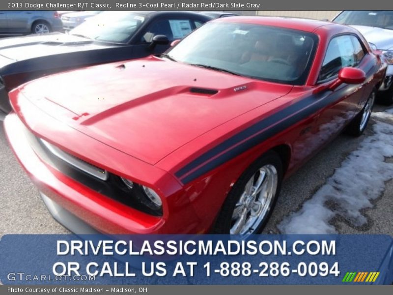 Redline 3-Coat Pearl / Radar Red/Dark Slate Gray 2013 Dodge Challenger R/T Classic