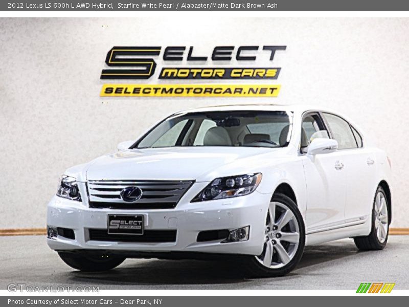 Starfire White Pearl / Alabaster/Matte Dark Brown Ash 2012 Lexus LS 600h L AWD Hybrid