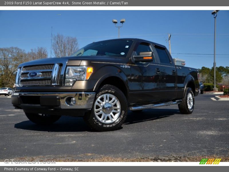 Stone Green Metallic / Camel/Tan 2009 Ford F150 Lariat SuperCrew 4x4