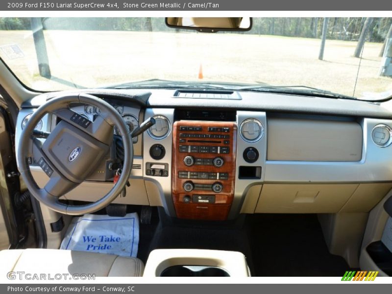 Stone Green Metallic / Camel/Tan 2009 Ford F150 Lariat SuperCrew 4x4