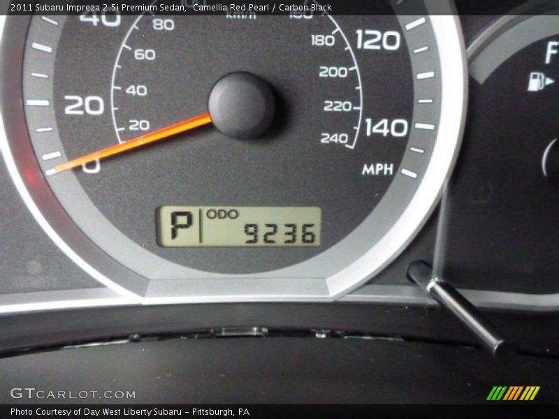 Camellia Red Pearl / Carbon Black 2011 Subaru Impreza 2.5i Premium Sedan