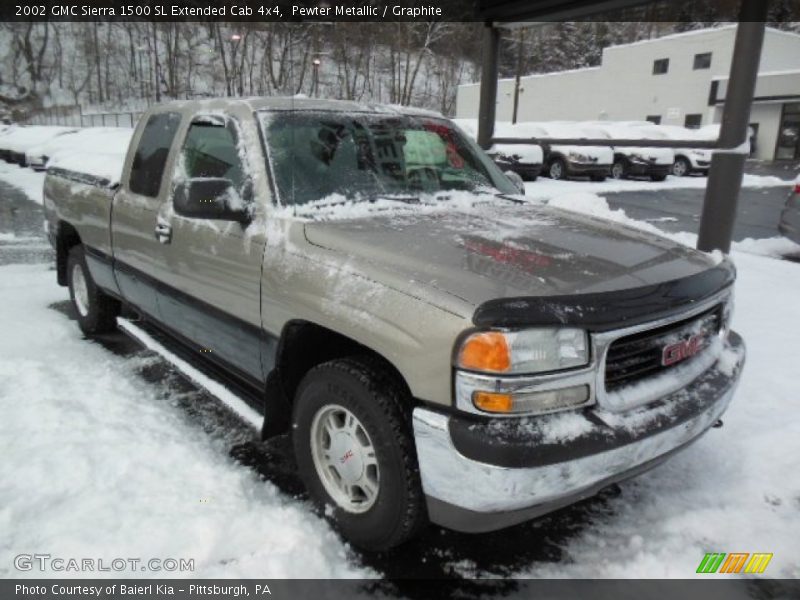 Pewter Metallic / Graphite 2002 GMC Sierra 1500 SL Extended Cab 4x4