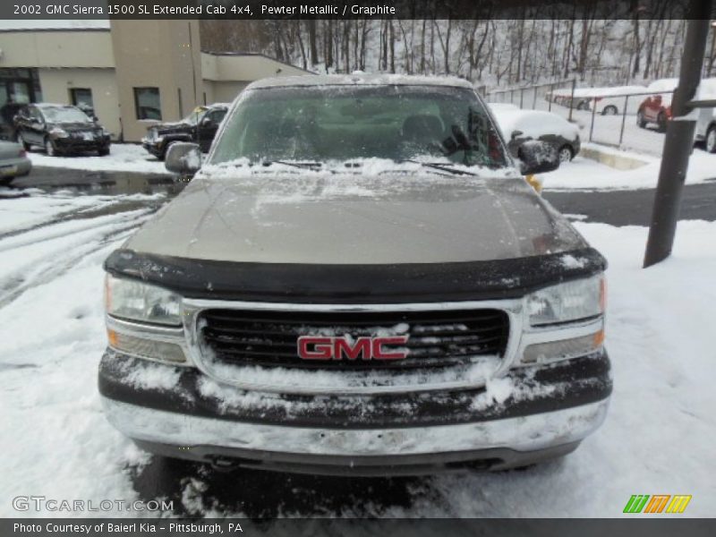 Pewter Metallic / Graphite 2002 GMC Sierra 1500 SL Extended Cab 4x4