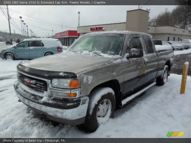 Pewter Metallic / Graphite 2002 GMC Sierra 1500 SL Extended Cab 4x4