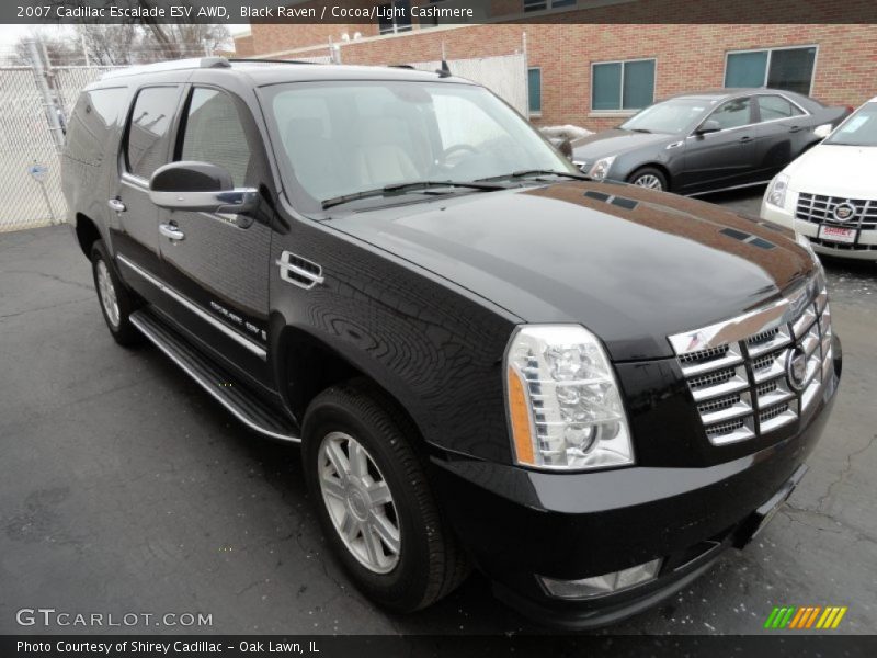 Black Raven / Cocoa/Light Cashmere 2007 Cadillac Escalade ESV AWD