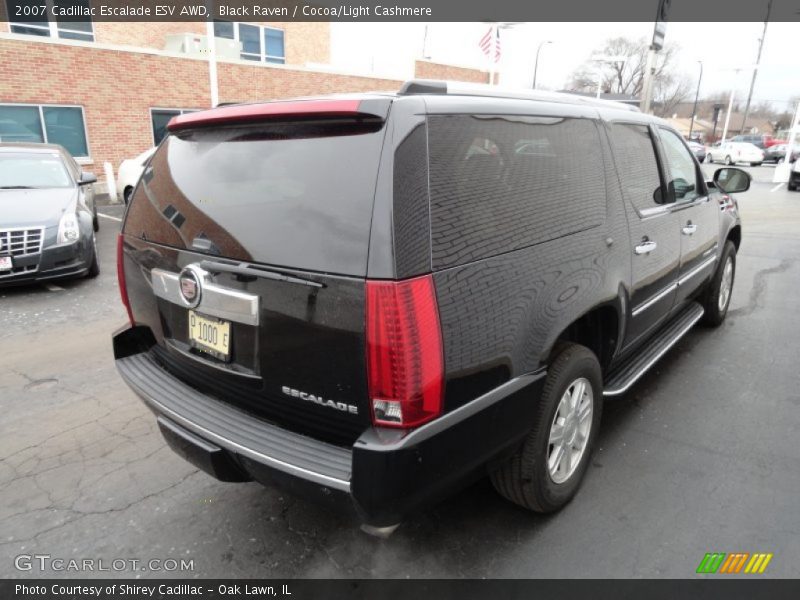 Black Raven / Cocoa/Light Cashmere 2007 Cadillac Escalade ESV AWD
