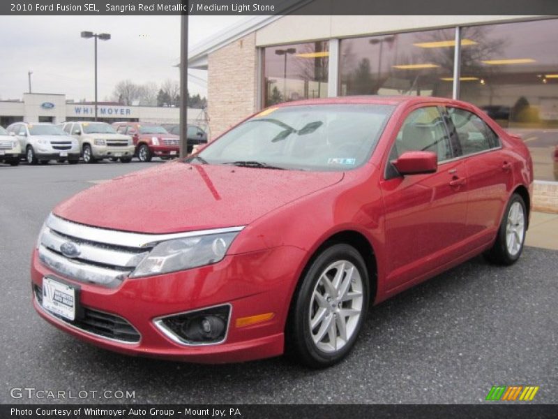 Sangria Red Metallic / Medium Light Stone 2010 Ford Fusion SEL