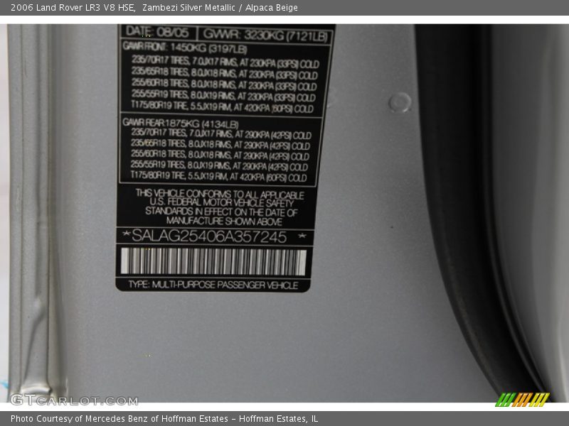 Zambezi Silver Metallic / Alpaca Beige 2006 Land Rover LR3 V8 HSE
