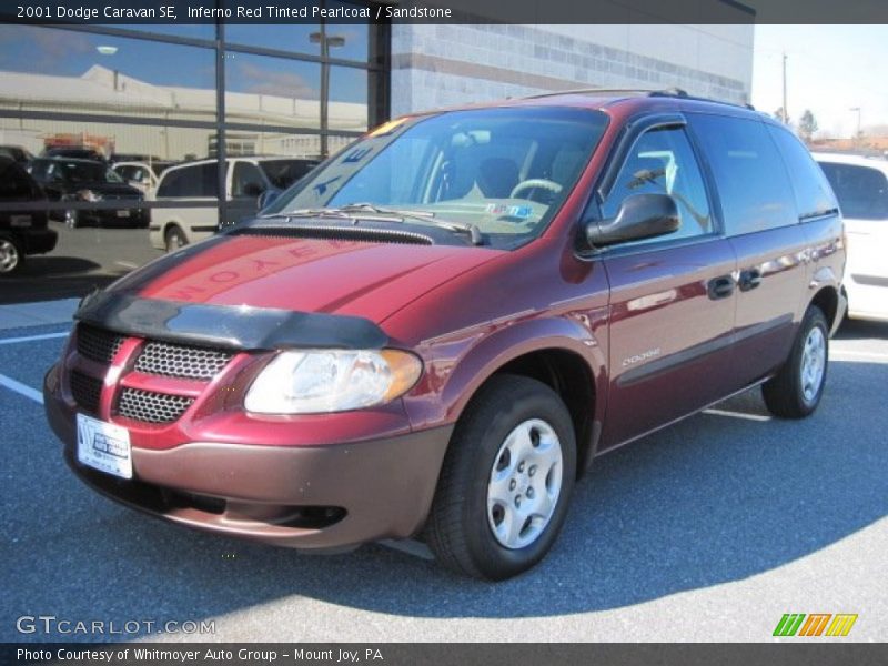 Inferno Red Tinted Pearlcoat / Sandstone 2001 Dodge Caravan SE