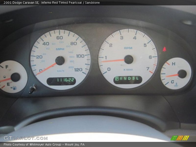 Inferno Red Tinted Pearlcoat / Sandstone 2001 Dodge Caravan SE