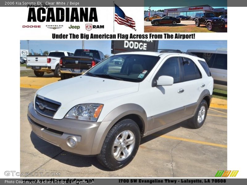 Clear White / Beige 2006 Kia Sorento EX