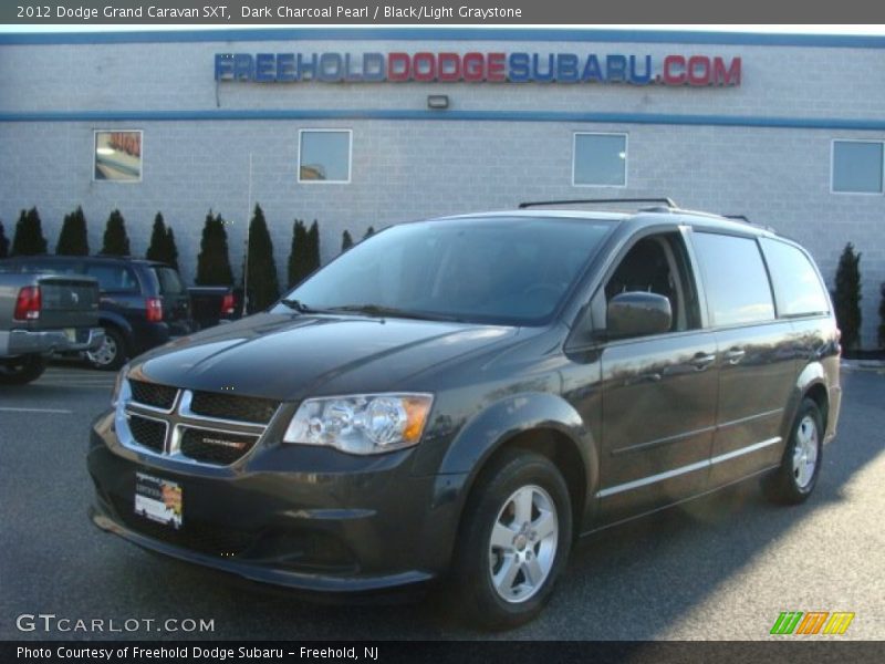 Dark Charcoal Pearl / Black/Light Graystone 2012 Dodge Grand Caravan SXT