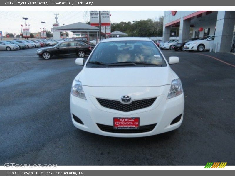 Super White / Dark Gray 2012 Toyota Yaris Sedan