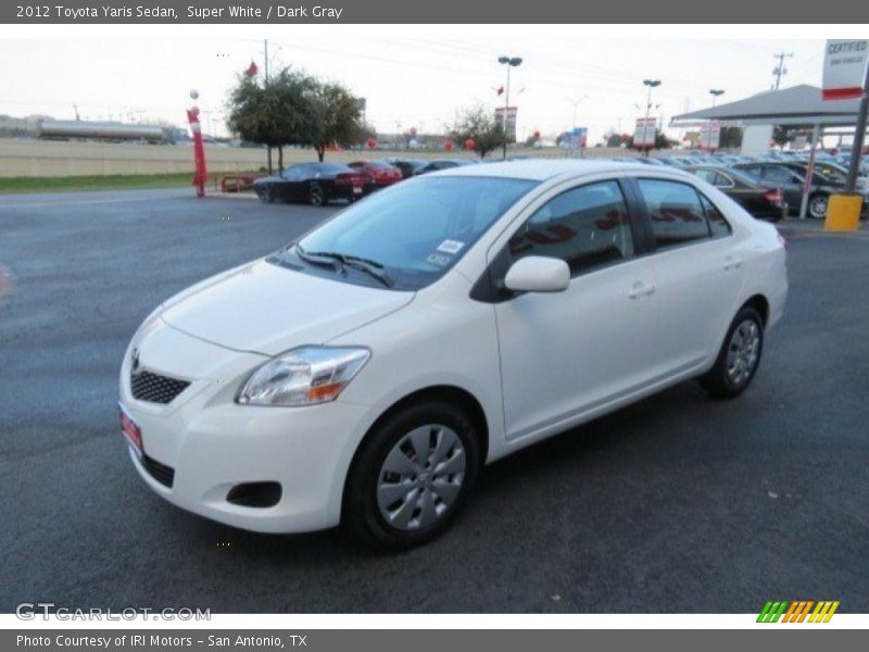 Super White / Dark Gray 2012 Toyota Yaris Sedan