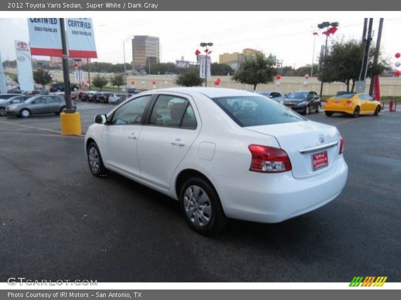 Super White / Dark Gray 2012 Toyota Yaris Sedan