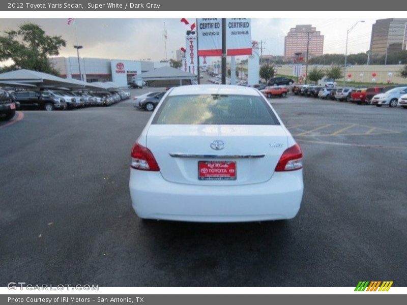 Super White / Dark Gray 2012 Toyota Yaris Sedan