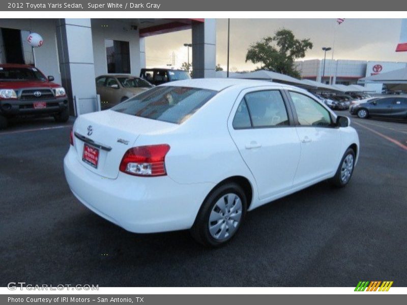 Super White / Dark Gray 2012 Toyota Yaris Sedan