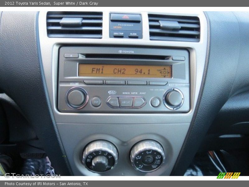 Super White / Dark Gray 2012 Toyota Yaris Sedan