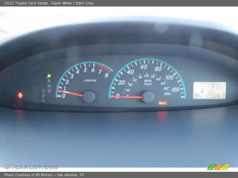 Super White / Dark Gray 2012 Toyota Yaris Sedan