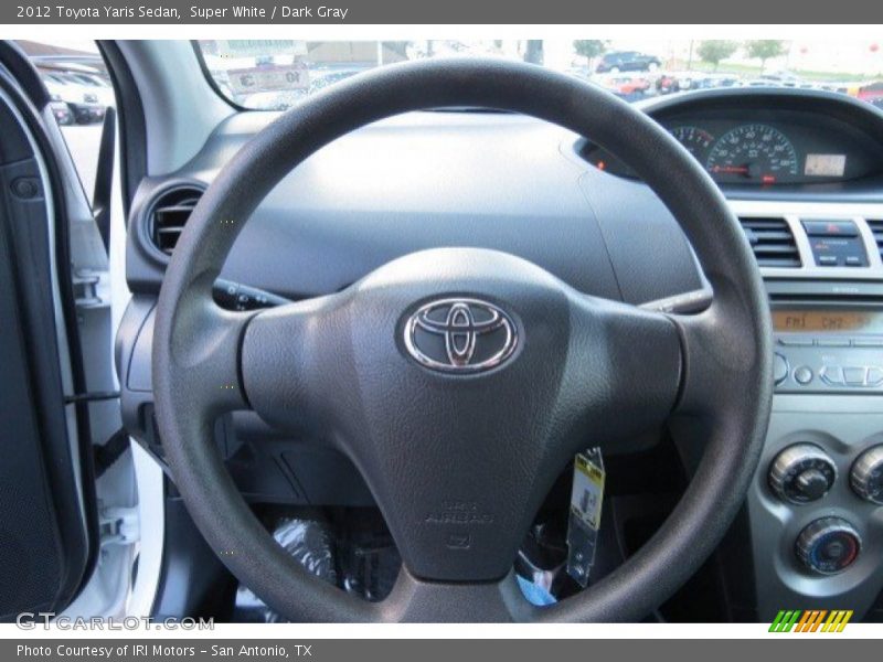 Super White / Dark Gray 2012 Toyota Yaris Sedan