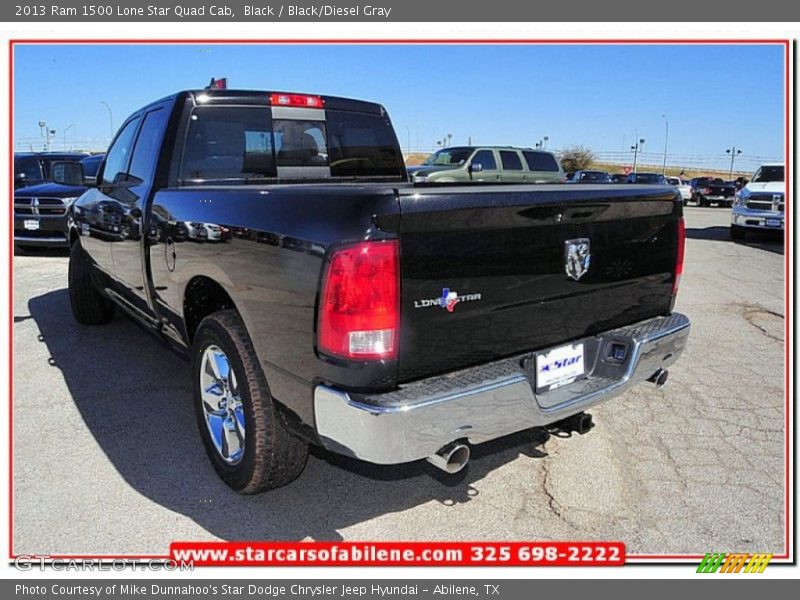 Black / Black/Diesel Gray 2013 Ram 1500 Lone Star Quad Cab