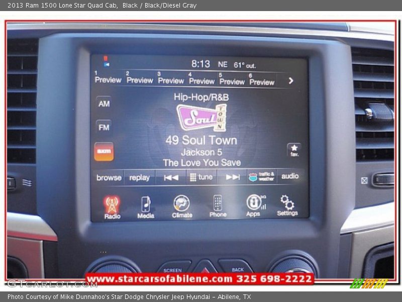 Black / Black/Diesel Gray 2013 Ram 1500 Lone Star Quad Cab