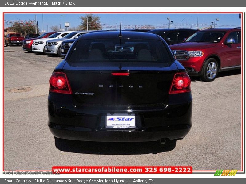 Black / Black 2013 Dodge Avenger SE