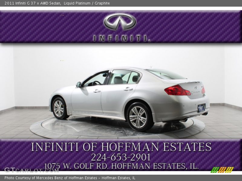 Liquid Platinum / Graphite 2011 Infiniti G 37 x AWD Sedan