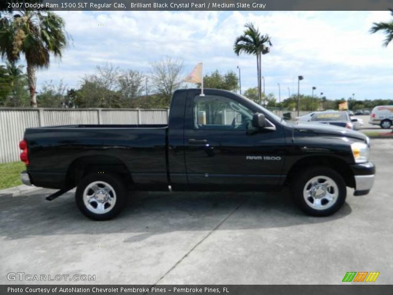 Brilliant Black Crystal Pearl / Medium Slate Gray 2007 Dodge Ram 1500 SLT Regular Cab