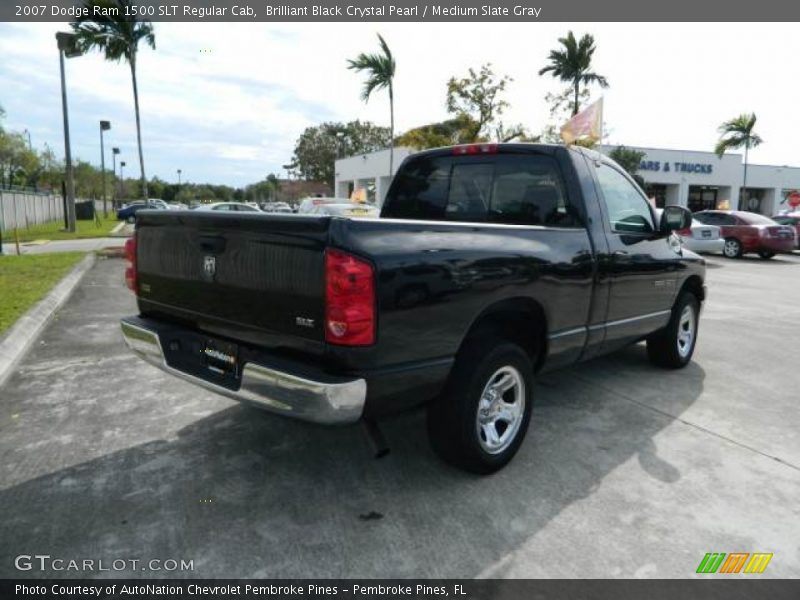 Brilliant Black Crystal Pearl / Medium Slate Gray 2007 Dodge Ram 1500 SLT Regular Cab