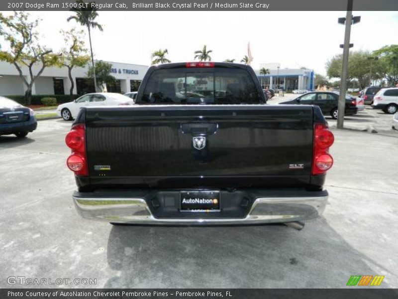 Brilliant Black Crystal Pearl / Medium Slate Gray 2007 Dodge Ram 1500 SLT Regular Cab