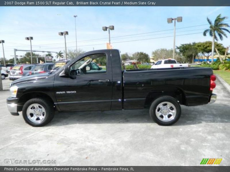 Brilliant Black Crystal Pearl / Medium Slate Gray 2007 Dodge Ram 1500 SLT Regular Cab