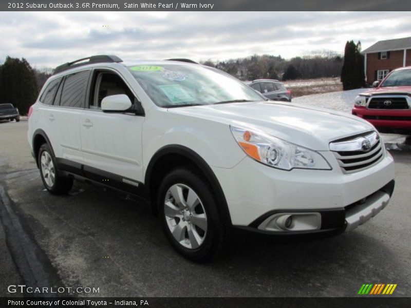 Satin White Pearl / Warm Ivory 2012 Subaru Outback 3.6R Premium