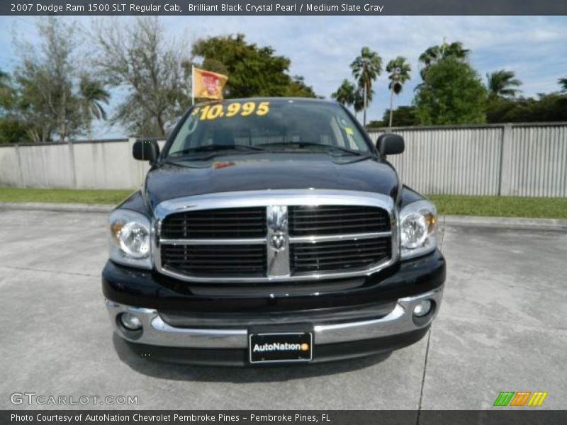 Brilliant Black Crystal Pearl / Medium Slate Gray 2007 Dodge Ram 1500 SLT Regular Cab