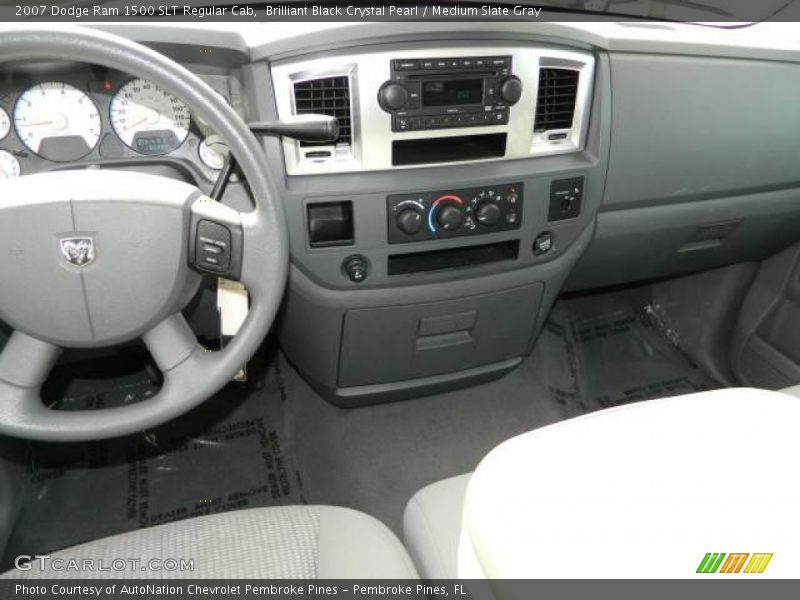 Brilliant Black Crystal Pearl / Medium Slate Gray 2007 Dodge Ram 1500 SLT Regular Cab