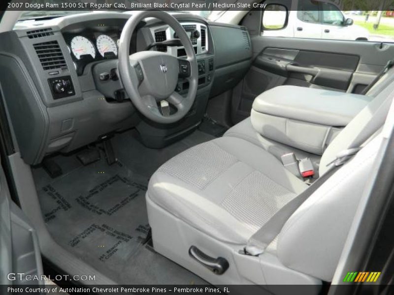 Brilliant Black Crystal Pearl / Medium Slate Gray 2007 Dodge Ram 1500 SLT Regular Cab