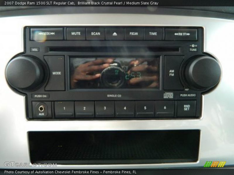 Brilliant Black Crystal Pearl / Medium Slate Gray 2007 Dodge Ram 1500 SLT Regular Cab