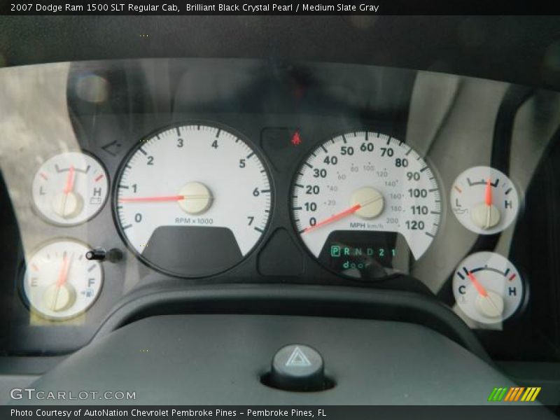 Brilliant Black Crystal Pearl / Medium Slate Gray 2007 Dodge Ram 1500 SLT Regular Cab