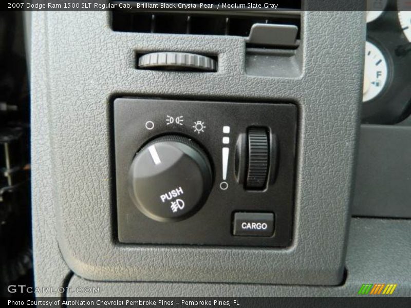 Brilliant Black Crystal Pearl / Medium Slate Gray 2007 Dodge Ram 1500 SLT Regular Cab