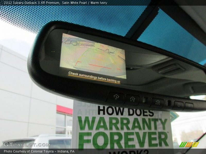 Satin White Pearl / Warm Ivory 2012 Subaru Outback 3.6R Premium