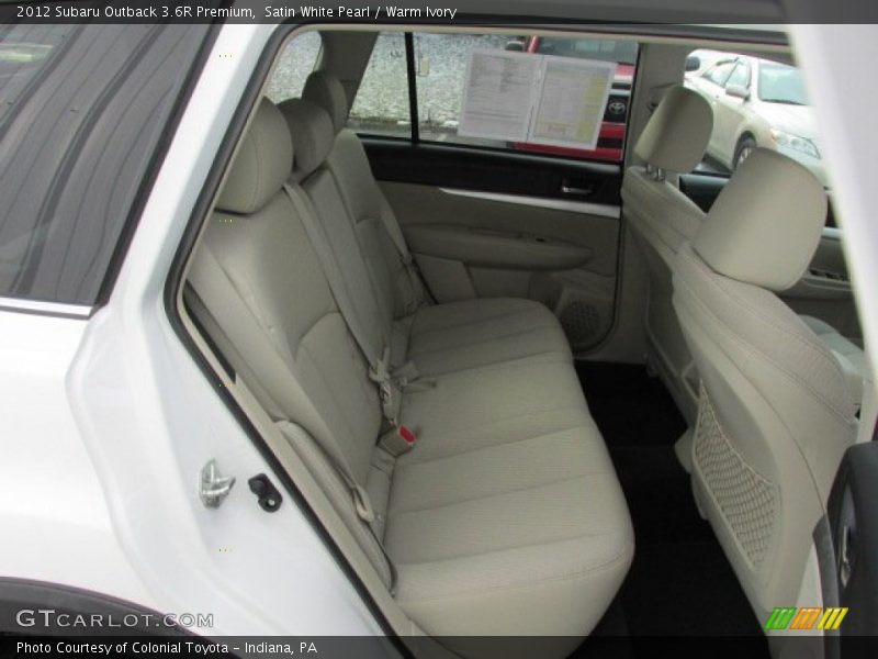 Satin White Pearl / Warm Ivory 2012 Subaru Outback 3.6R Premium